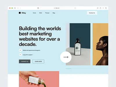 Rilley - Home page agency agency website blue branding clean company creative agency design landing portfolio saas studio ui web