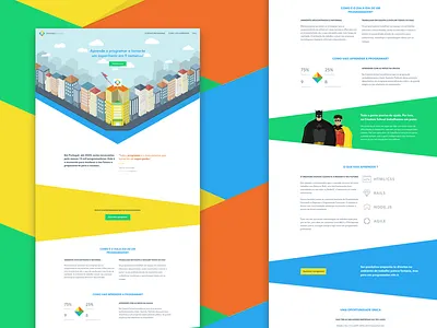 Creators School Landing Page batman city colors illustration landing layout material school ui