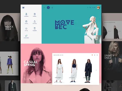Moverec fashion flat landing layout marketing photography pink website