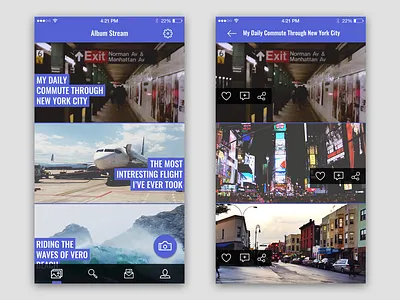 Photo Album App clean flat ios iphone minimal neat ui