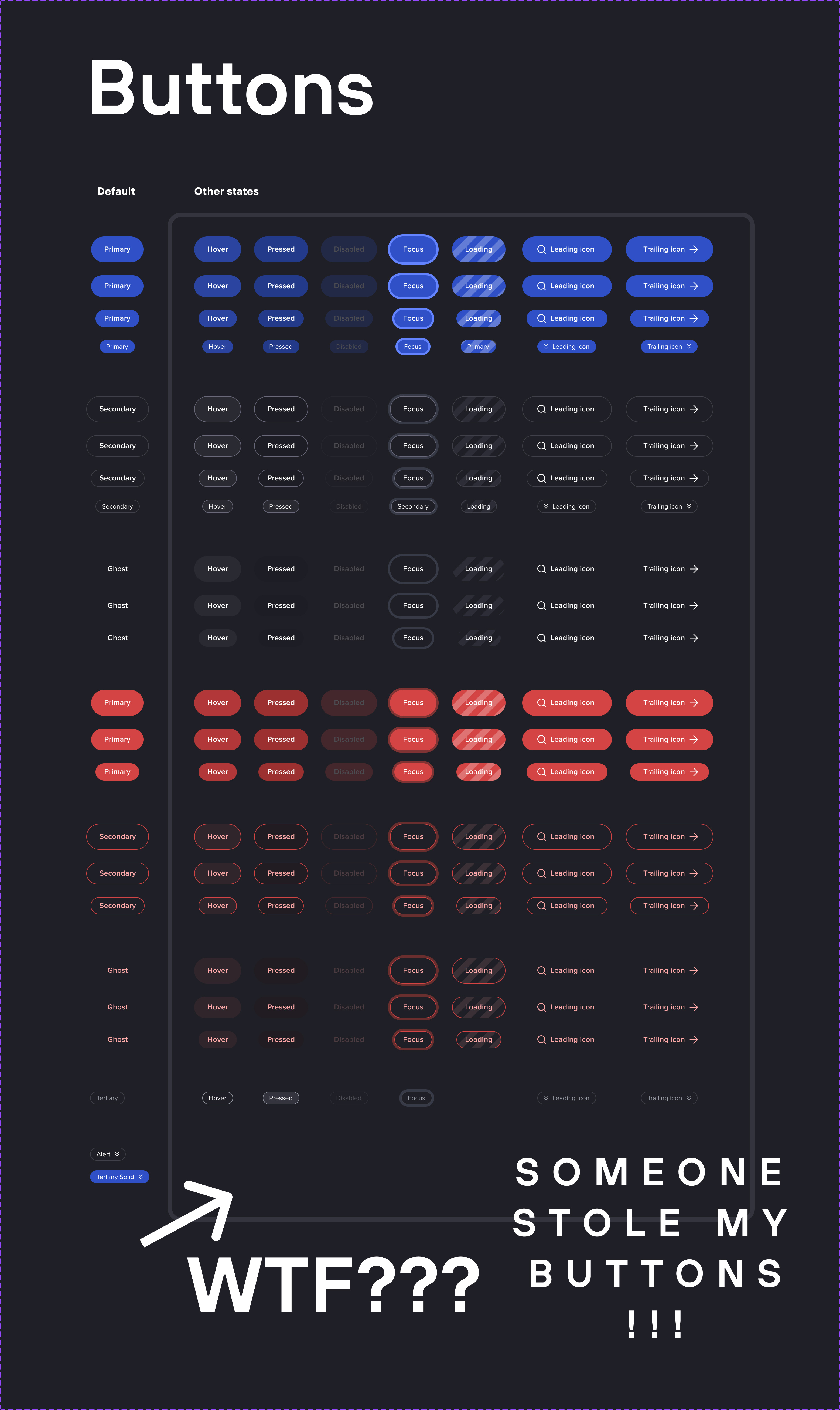 Buttons in the Geecko UI Kit buttons dark theme ui ui kit user interface white theme