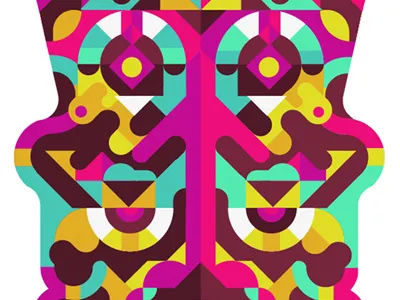 African mask abstract african bone eyes face geometric mask nose pattern stage vector