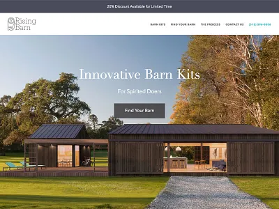 Rising Barn Landing Page architecture avenir construction diagrams didot fashion floor plans landing page modern