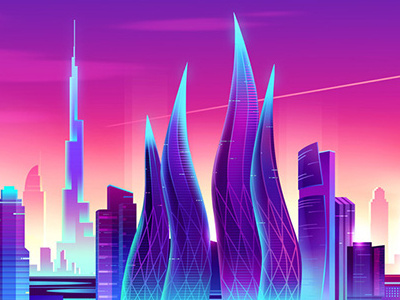 Virgin Atlantic_ dubai calendar city color flight fly futur neon sky travel