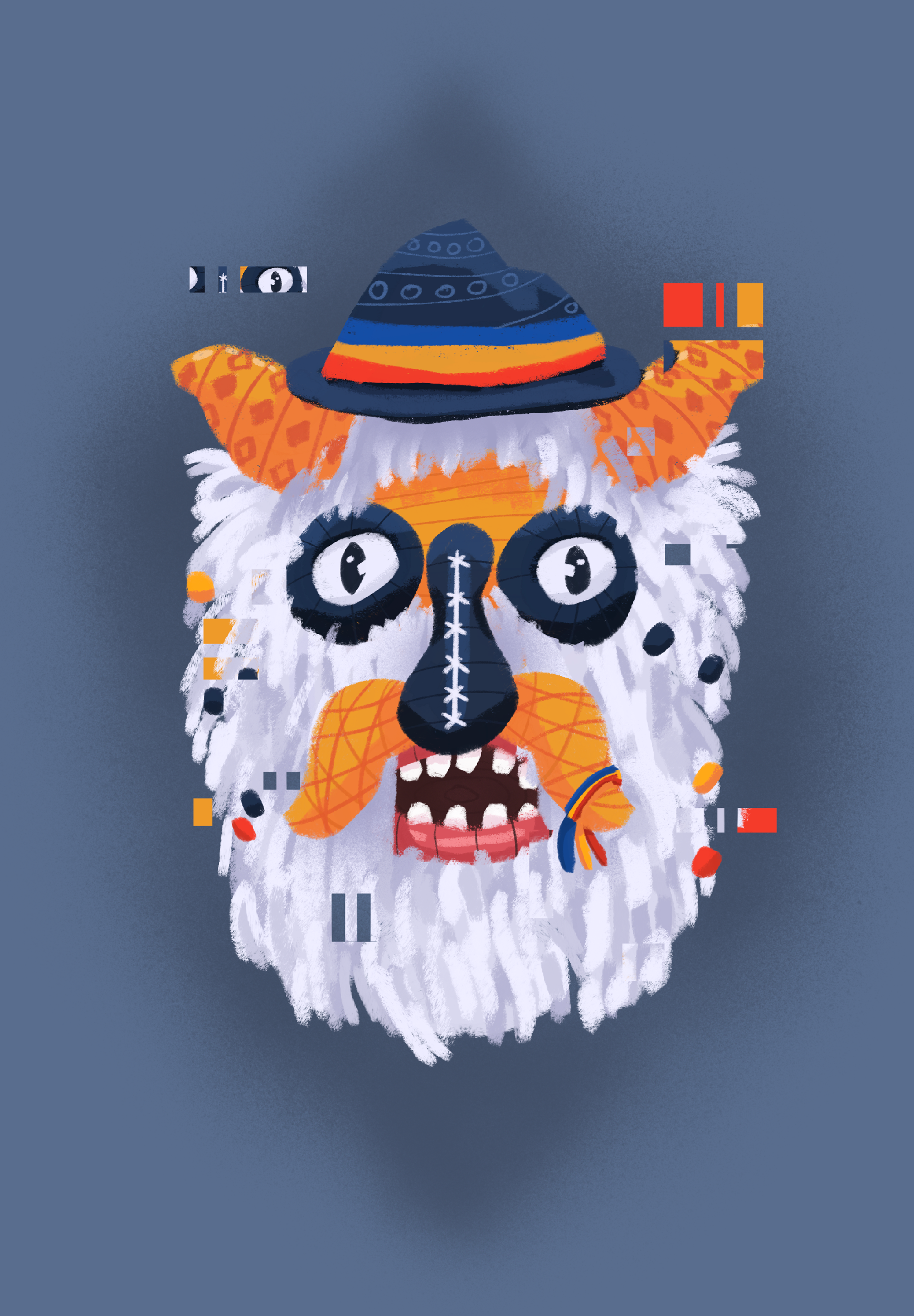 Traditional Romanian Mask 3d animation branding christmas design graphic design icon illustration line logo mask minimal motion graphics retro romania simple tradition ui