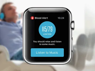Apple Watch Blood Alert Concept apple dashboard design heart icon innovation mobile risk time ui ux watch