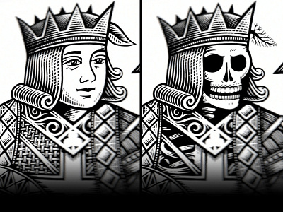 Life & Death continues bw cards death illustration life skeleton