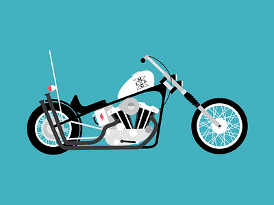 Motorcycle flat harley ironhead motorcycle vector