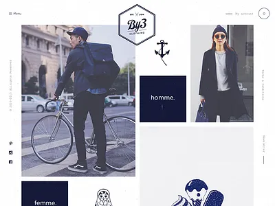 By3 Clothing clean clothing fashion hipster store website