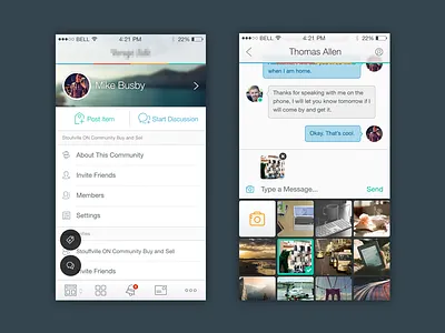 iOS Design Examples app app chat app design chat ios ios design message mike busby mobile app mobile design