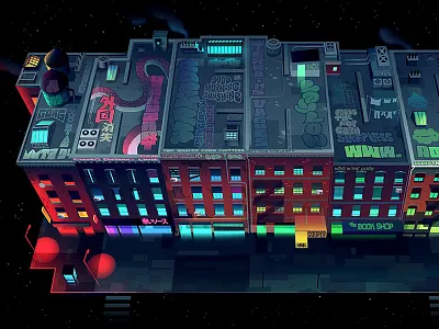 Aswad Theory 80 aswad city colors dark illustration neon noir series theory