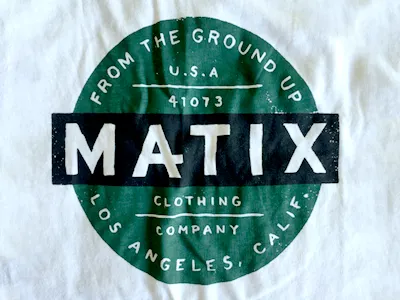 Matix "Trade" Tee black circle full color canvas green hand lettering jarrod bryan los angeles matix clothing military u.s.a