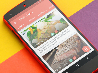 Rise Material Design Concept android diet tracking food health material design mobile rise