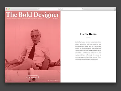 The Bøld Designer clean cover layout magazine typography website