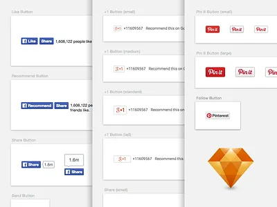 Sketch Share Buttons [Freebie] free share sketch social