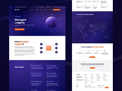 G-Core - Managed logging cloud services landing page saas saas design saas landing page saas website ui web design website