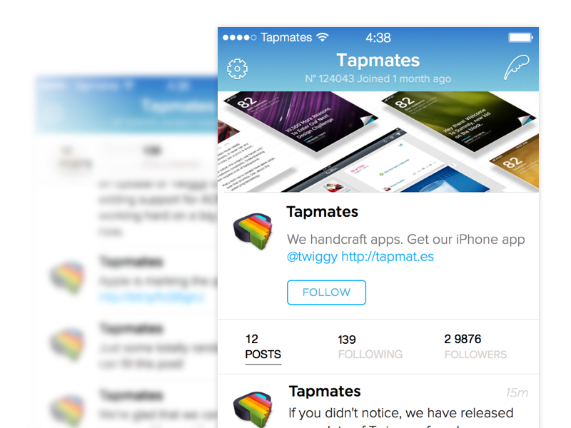 Profile page app flat ios ios 8 iphone ui