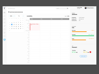 Meeting Room Booking booking calendar dashboard exzeo meeting room tanmay saxena ux ui