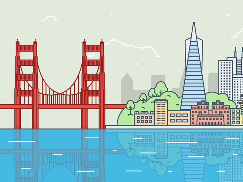 San Francisco city fireart fireart studio flat golden gate bridge river town