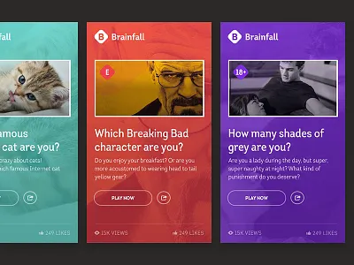 Mobile Quiz Page brand cards design mobile quiz ui ux website