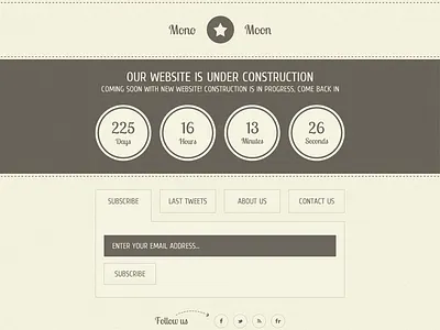 Mono Moon - Under Construction Page coming soon page retro simple under construction vintage