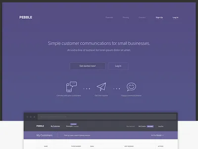 Pebble landing page landing webapp