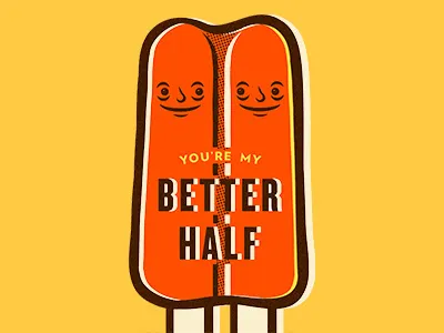 Better Half illustration popsicle poster type