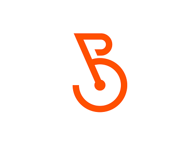 Bicicleteria b bicycle bike branding handle letter logo orange ride store wheel