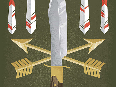 Inglourious Basterds - Bigger Picture Show arrow bigger picture show blood feathers film illustration indianapolis knife movie poster subtle texture