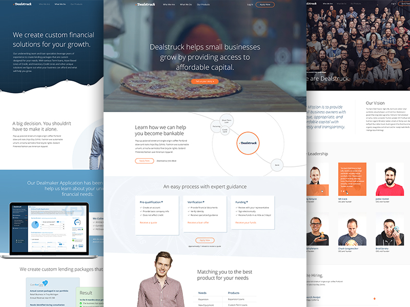 Dealstruck Redesign blue design financing graph illustration ixd mockup photography ui ux video website