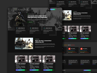 AcidServices - Warzone Anti-Cheat Tools branding call of duty design front end gaming hosting illustration logo ui ux vector warzone website