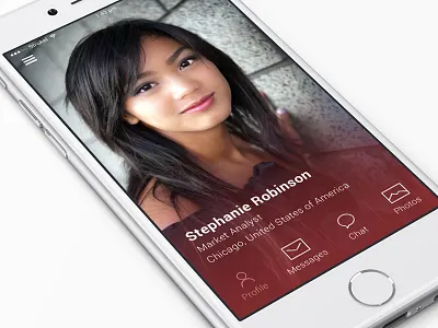 Social Profile application chat ios message mobile photo profile social ui ux