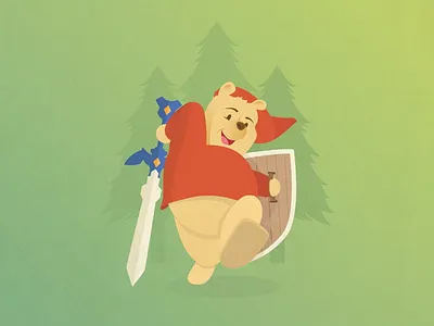 Legend of Pooh: The Triforce of Hunny bear disney illustration link pooh winnie the pooh zelda