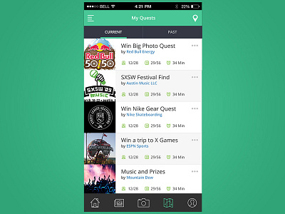 PromoQuest screen adobe app concert design event iphone mobile photo photoshop promotion ui ux