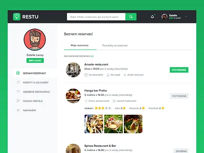 User dashboard clean dashboard green. white restu settings simple user