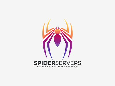 SPIDER SERVERS app branding design graphic design icon illustration logo spider coloring spider logo spider servers logo ui ux vector