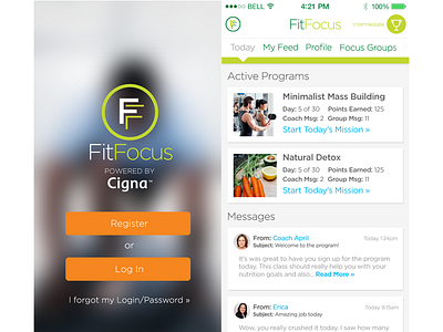 FitFocus Mobile App app design fitness mobile ui ux