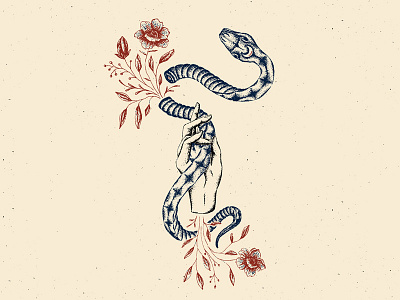 Collect Wallpaper (May) desktop wallpaper floral flower illustration moon snake spokane tattoo vintage