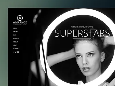 Ambiance Models Home Page button clean design grid icon interface navigation ui web design website