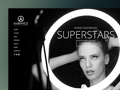 Ambiance Models Home Page button clean design grid icon interface navigation ui web design website
