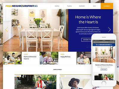 POSB Neighbours First Microsite article blog blue design first landing microsite minimal mobile neighbours posb website