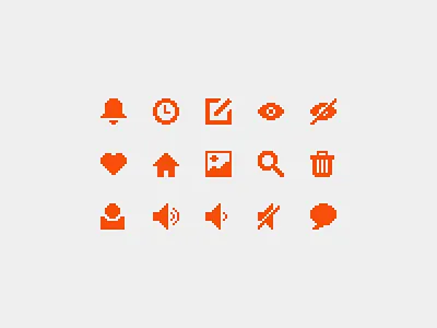 Pixelified (week 1): 15 Free icons 8bit font freebie icon pack icon set icons pixel icons pixelart pixelated pixels retro svg