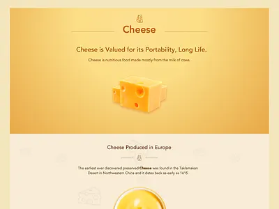 Cheese (Web Landing) app cheese design landing page site skecth ui web yellow