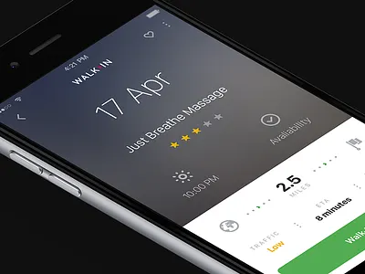 Walk In App concept freelance iphone mobile navigation new ui ux venue walk