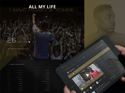 Kendrick Lamar Web + Native App hero ios ipad iphone iphone 6 kendrick lamar mobile native app social media ui ux web app