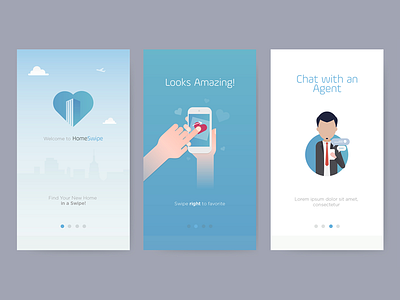 Into App apartments app broker clean flat ios ny pixel realestate slide ui ux