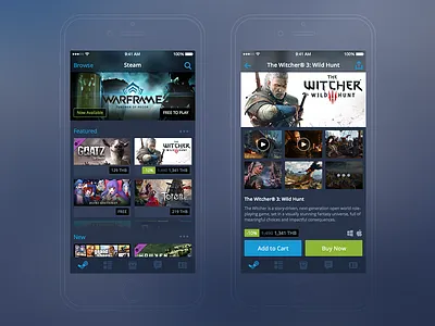 Steam Mobile iOS App - Redesign app ios redesign sketch sketchapp steam ui