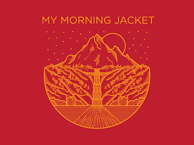 My Morning Jacket Waterfall illustration mountain waterfall