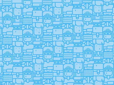 Crowd pattern aftereffects animation boy character geek gif girl loop pattern person stroke talk