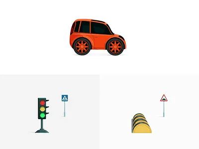 Game items car game icons illustration items
